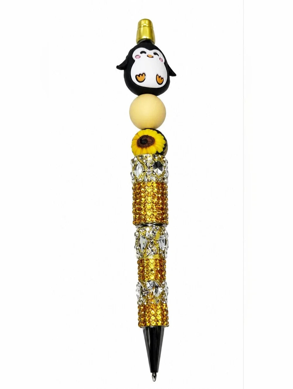 Handcrafted Beaded Rhinestone Ballpoint Pen Cute Character Handmade Gift